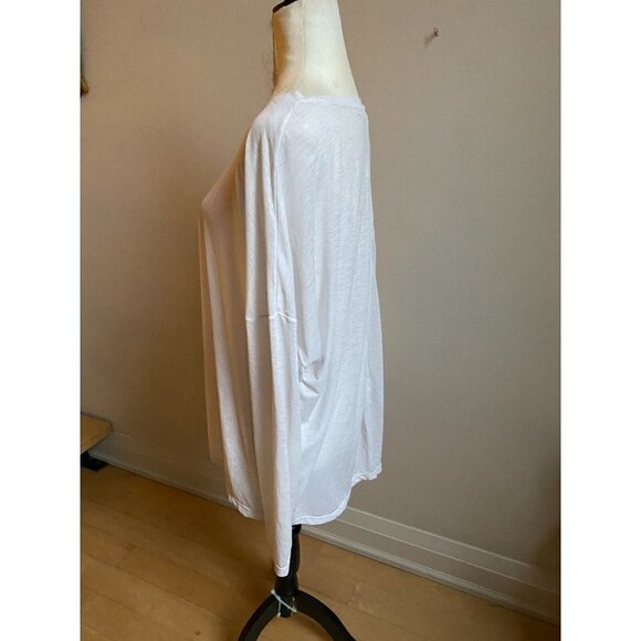 Zella BNWOT women white back slit activewear long sleeve top sz Large - Picture 2 of 5